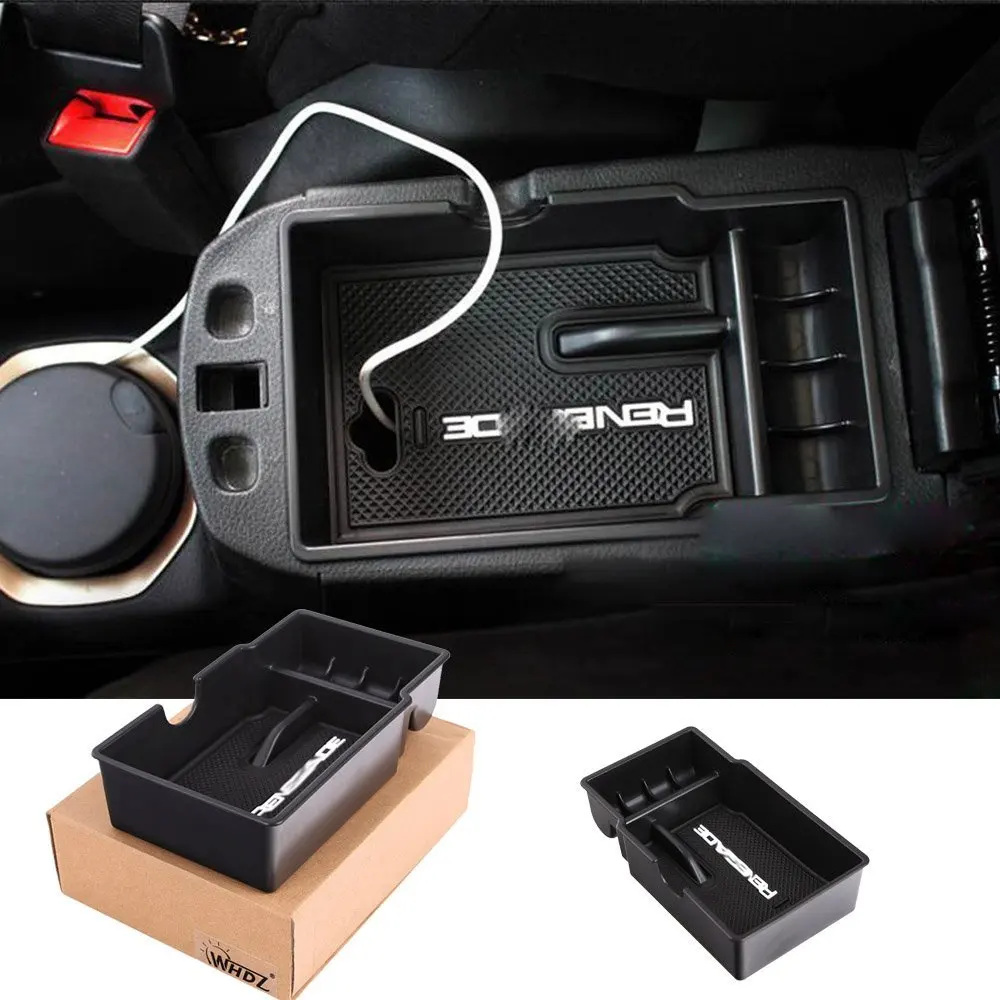 Автомобильный центральный подлокотник, коробка для автомобиля, центральная консоль, подлокотник, ящик для перчаток, вторичное хранение для Jeep Renegade