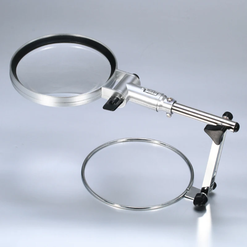 2 LED 2X Led Foldable Handheld Magnifier ,Wide Field Desktop Magnifier