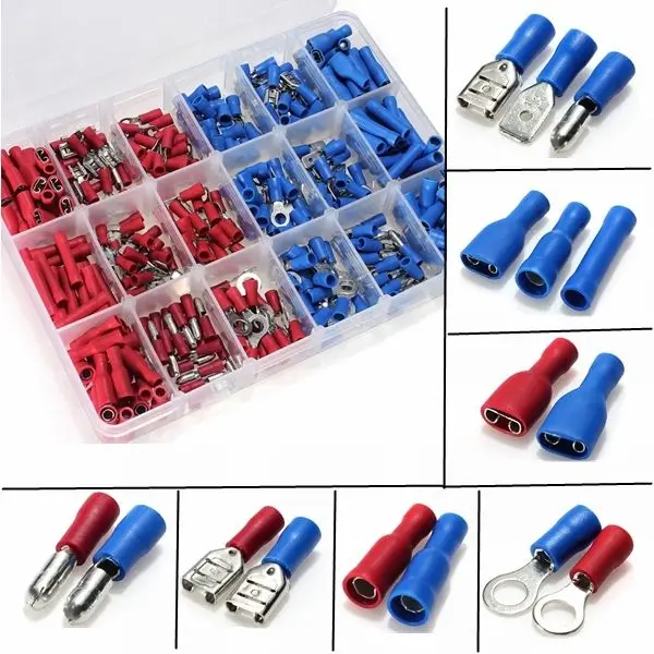 360Pcs Assorted Electrical Wire Crimp Connectors Spade Terminal Insulated Sheath 