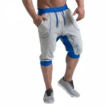 Новые модные мужские мешковатые джоггеры повседневные тонкие шаровары короткие Слаксы повседневные Мягкие хлопковые тренажерные залы фитнес брюки шорты для тренировок