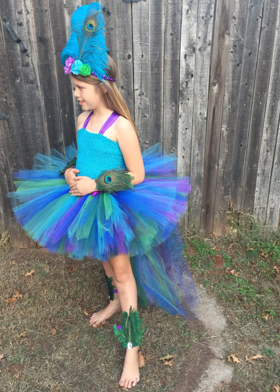Fancy Peacock Tutu Dress for Girls Princess Baby Peacock Ball Gown Girls Birthday Party Cosplay Vestidos Children Clothing (3)
