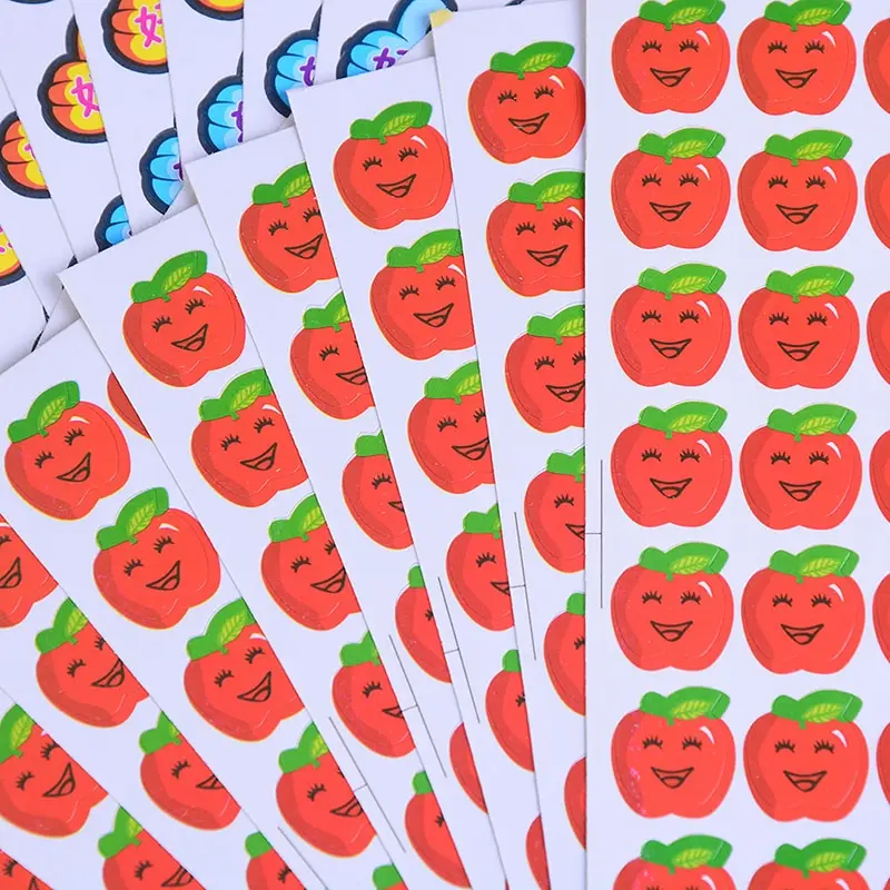 

10 Sheets Cute Children Smile Stickers Parents Teacher Essential Stickers Kid ToyKindergarten Students Reward Stickers Cartoon
