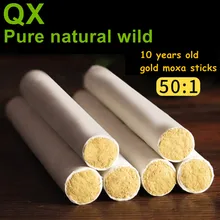QX натуральная Высокая чистота 50: 1 десять лет золото мокса ролл чистый Артемизия мокса палочка для прижигания 18x200 мм 10 единиц