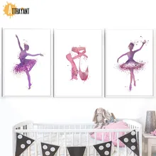 Terpsichorean Pink Ballet Dancer Wall Art Canvas Painting Nordic Posters And Prints Wall Pictures Baby Girl Room Home Decor