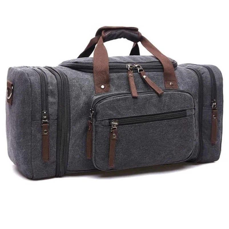 

Vintage Canvas Men Travel Bags Women Weekend Carry on Luggage & Bags Leisure Duffle Bag Large Capacity Tote Business Bolso