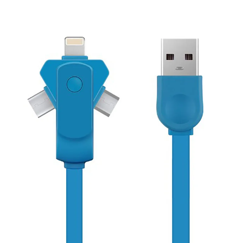 

Smart Data cables three in one multifunction 360 Degree Free Rotation fast charging data transmission for ios Type-C Android