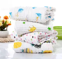 Новый 6 Слоев Натуральной детское одеяло ребенка пеленать 100% хлопок 110*110 см конверт Обёрточная бумага новорожденных супер мягкие детские