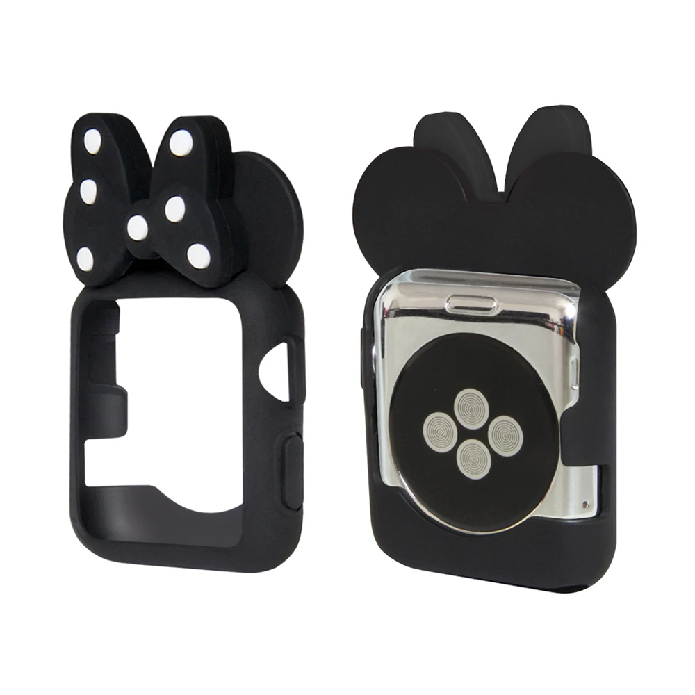 URVOI крышка для apple watch case series 3 2 1 38 мм 42 мм защитная лента для iWatch силиконовый чехол с мультяшным рисунком для Минни