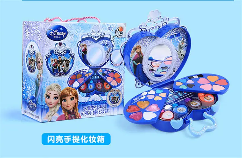  2019 New Disney Portable Cosmetics Box Children's Cosmetics Toys Snow Princess Makeup House Toys Bi