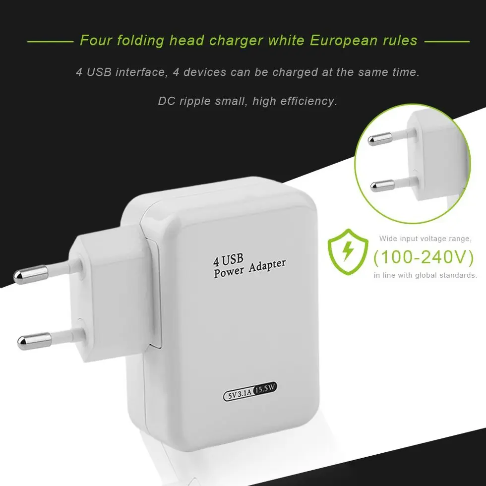 

10PCS Multifunctional Universal USB Charger Outdoor Travel Wall Charger Adapter