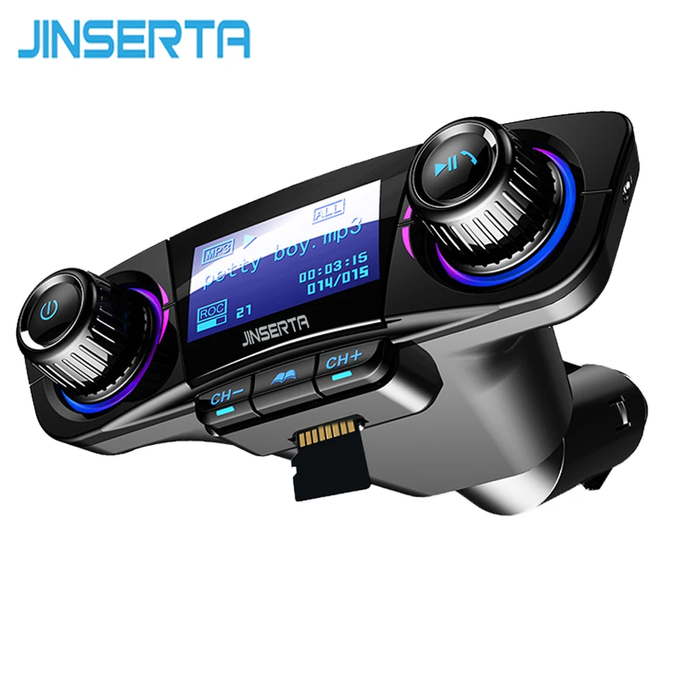JINSERTA Power ON OFF Bluetooth 4.0 FM Transmitter Modulator Handsfree