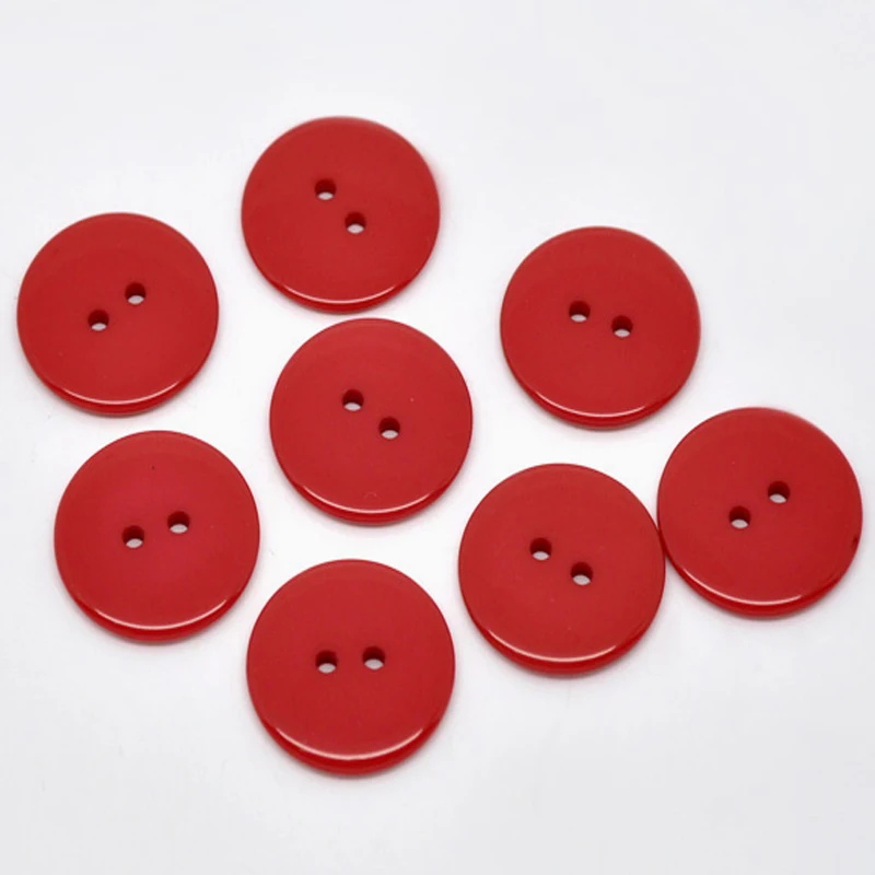 PEPPERLONELY 50-Piece Black Resin Buttons - 23mm (7/8"), 2 Holes, For Sewing, Crafts & Scrapbooking