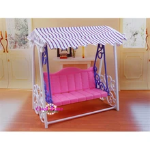Miniature Furniture My Fancy Life Garden Swing Set for Barbie Doll House Best Gift Toys for Girl Free Shipping