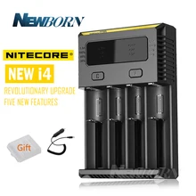 Nitecore I4 Зарядное устройство с ЖК-дисплей Дисплей универсальное автомобильное зарядное устройство с Батарея Зарядное устройство автомобиля для 18650 батареи li-ion/LiFePO4/никель-металл-гидридный/никель-кадмиевый