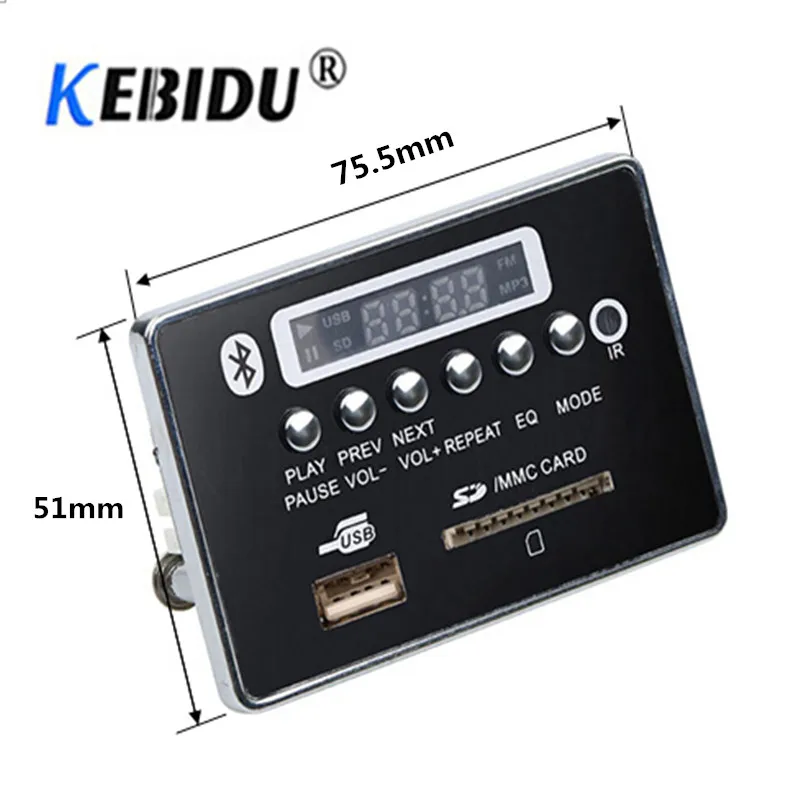 

Car FM Radio Module Bluetooth MP3 Decorder Board Music Player WMA WAV wireless Audio Receiver Adapter Suppport AUX SD USB Disk
