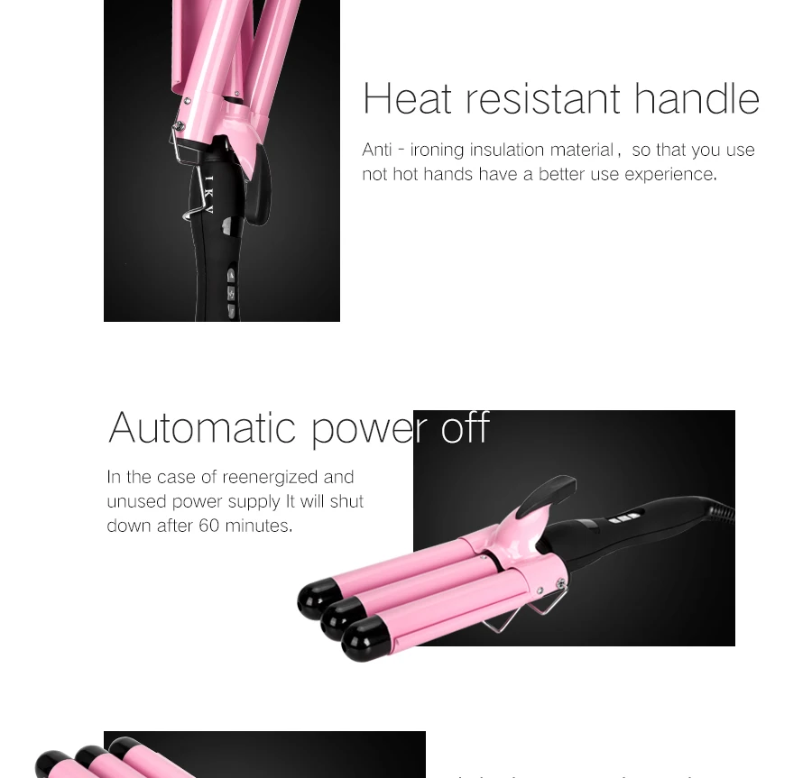 Modelador de Cabelo Nova Chegada Cerâmica Triplo Barris Curling Ferro Profissional Profunda Pérola Acenando Encaracolado Ferramenta Estilo Ikv 2020 11 High Quality Beleza e saúde