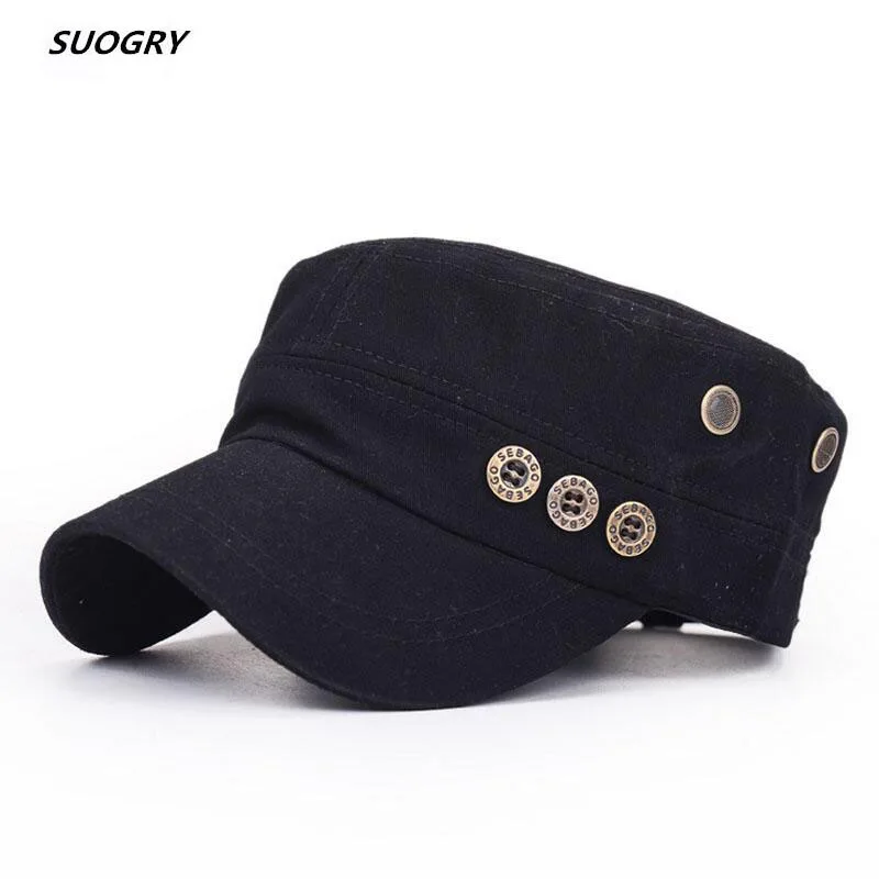 Кепка SUOGRY Kepi Мужская/Женская хлопковая регулируемая шапка с плоским верхом