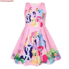 HaoChengJiaDe Robe; платье без рукавов с принтом «Мой Маленький Пони» для девочек; летнее хлопковое Повседневное платье «Снежная королева»; одежда для детей