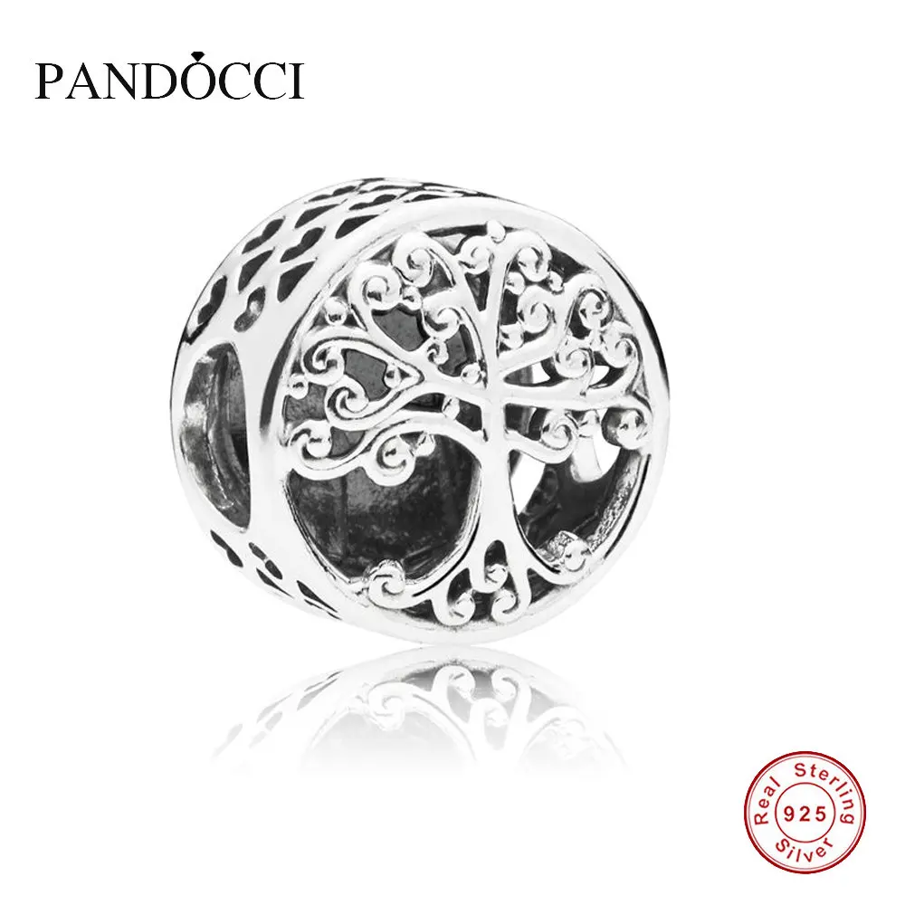 

PANDOCCI 925 Sterling Silver Jewelry Family Roots Charm Original Beads Fits Bracelets For Jewelry Making