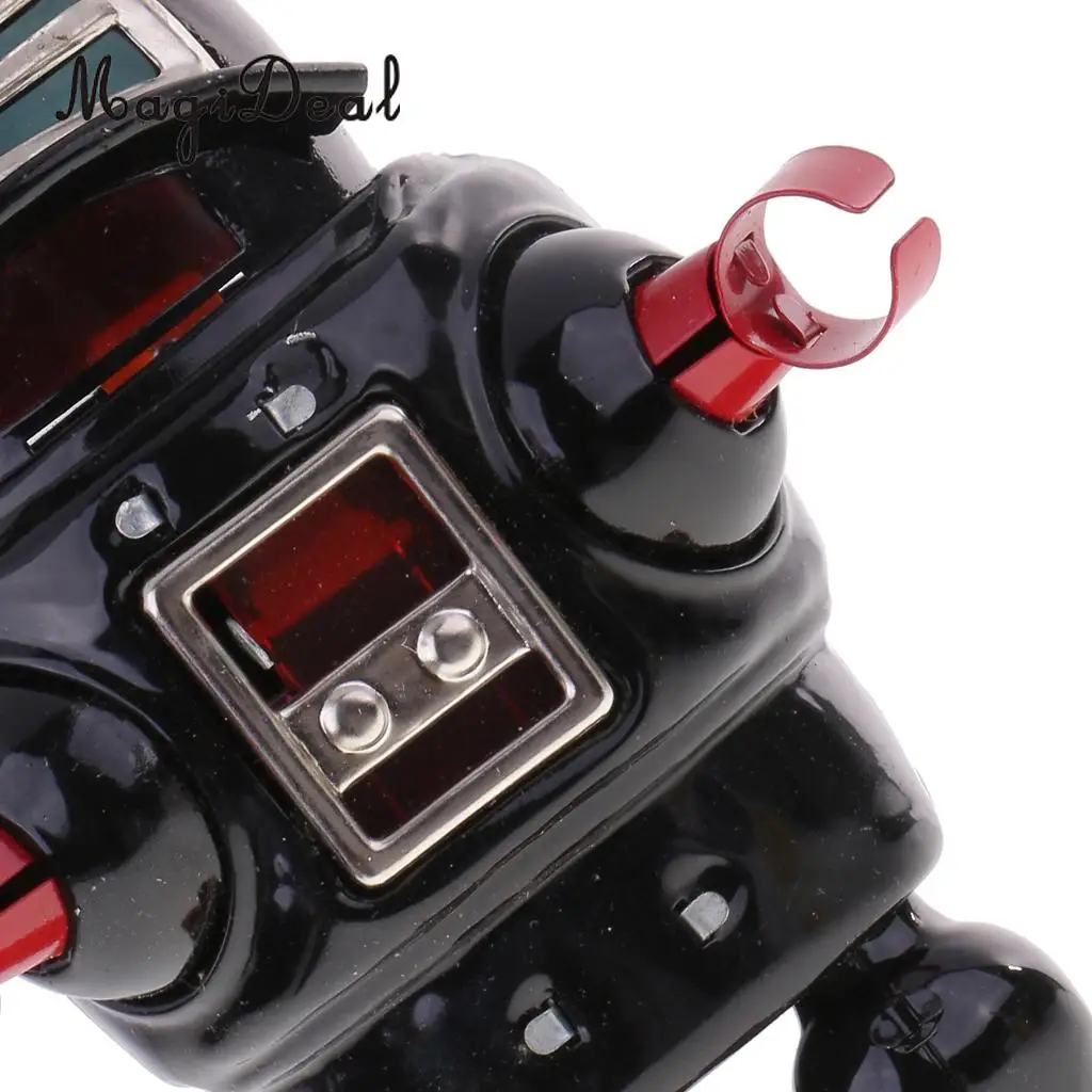 MagiDeal 1 шт. железная Ретро завершать работу Механическая ходячая Оловянная маска Робот Модель игрушка для детей и взрослых популярный подарок черный