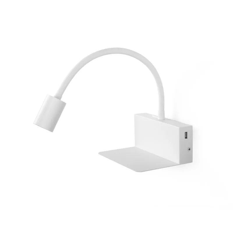 USB Светодиодная лампа для чтения 4 Вт алюминиевая настенная с гибким рычагом