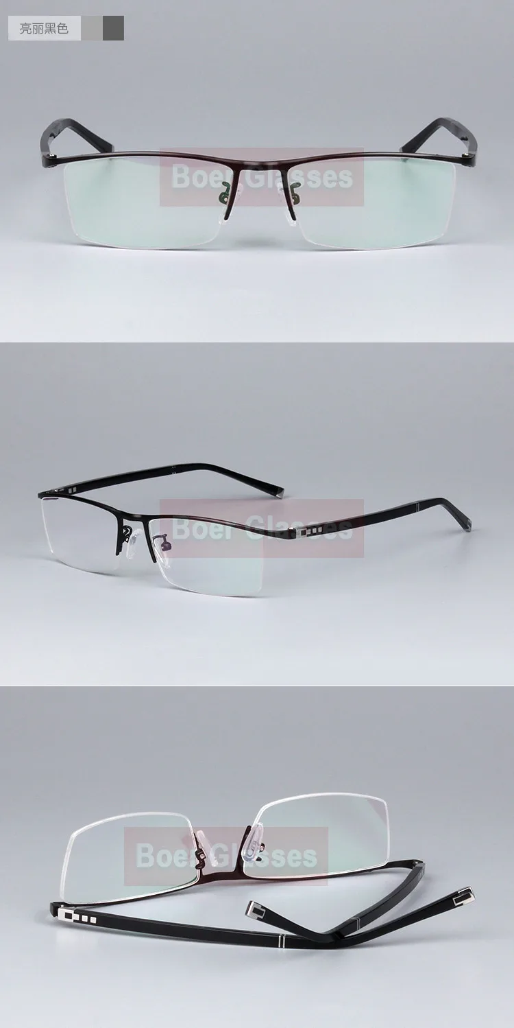 Новая Половина обода мужские очки из нержавеющей стали рецепт очки RXable 666 размер 53-17-142