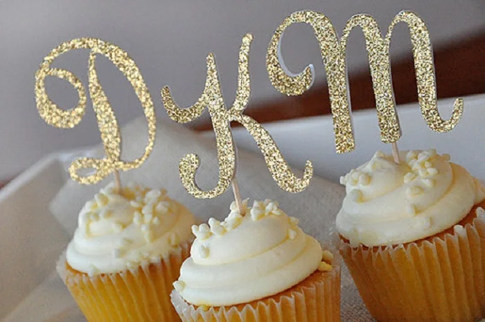 Торт Топперы бумага баннер блестящие буквы A-Z столица для обертка для кексов форма для выпечки День рождения Чай Вечерние для украшения детского душа