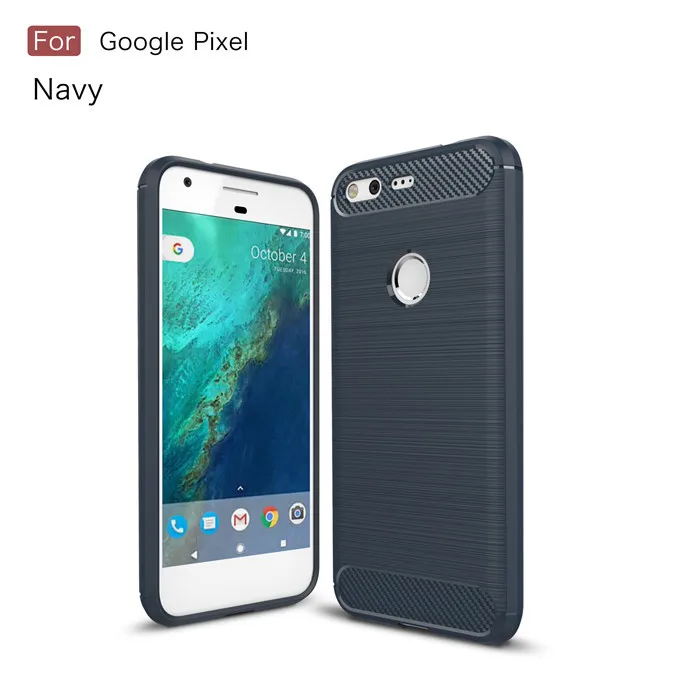 Чехол для Google Pixel 5,", матовый защитный противоударный мягкий чехол из ТПУ для Google Pixel XL 5,5", Чехол из углеродного волокна - Цвет: navy