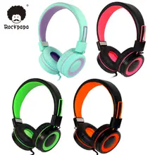Rockpapa 882 Stereo Adjustable Foldable High Quality Kids Girls Boys Headphones with Mic for iPhone iPod Mp3 PC