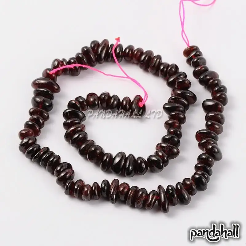 

Natural Garnet Stone Loose Beads Strands, Chips, 6~12x5~8mm, Hole: 1mm; about 16
