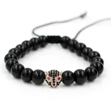 Натуральные черные микро циркониевые браслеты с орнаментами