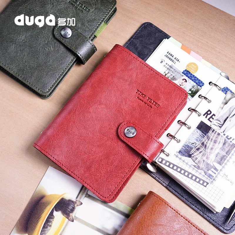 A7 Retro Vintage Leather Cover Loose-leaf Notebook Note Book Replaceable Paper Traveler Agenda Notepad Stationery Supplies
