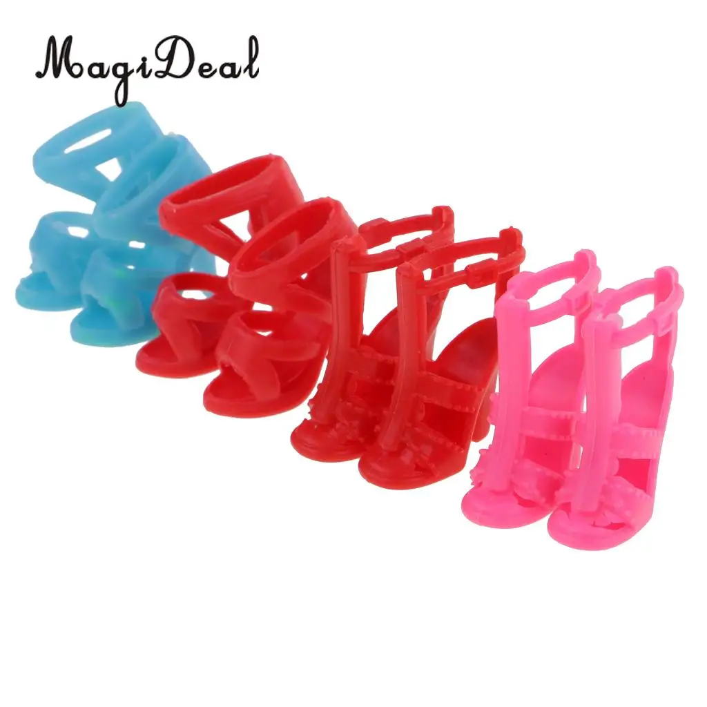 MagiDeal Colorful 20 Pairs 2cm PVC Doll Boots Shoes High Heel Sandals for Dolls Dollhouse Decoration Children Girls Cute Toy