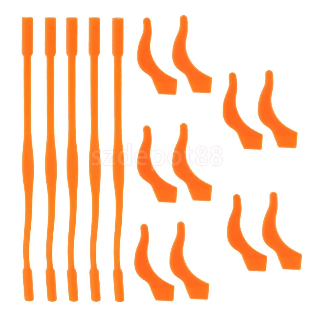 5 шт. Нескользящие Детские Силиконовые глазные стеклянные ремешки для очков стекло для чтения солнцезащитное стекло es шейный шнур цепь с держателем для ушей - Цвет: Orange