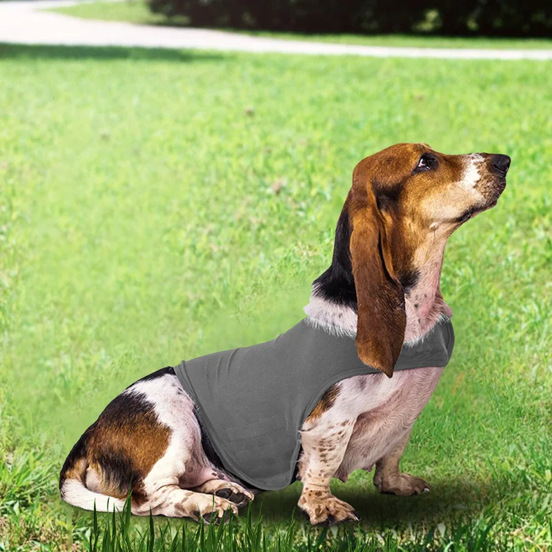 Новые Pet эмоциональный умиротворения Одежда для собак домашних животных беспокойство куртка собак Защита тела беспокойства собаки успокаивающее Обёрточная бумага одежда для щенков