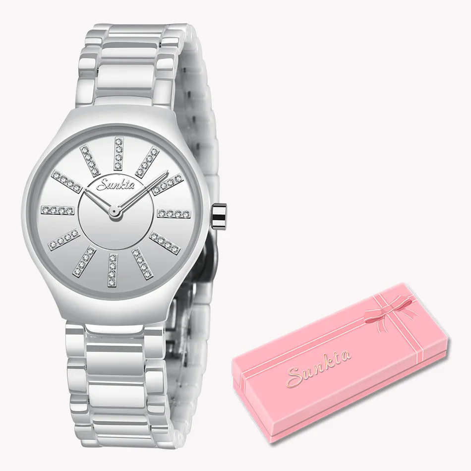 2018New бренд браслет часы для женщин роскошный кристалл наручные часы для ношения с платьем часы Женская мода повседневное кварцевые часы Reloj Mujer - Цвет: White silver