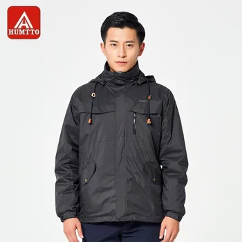 

HUMTTO Men's Hiking Jackets Women Hooded Zipper Camping Coat Winter Windproof Thermal Two-piece Outerwear