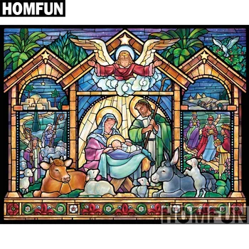 

HOMFUN Full Square/Round Drill 5D DIY Diamond Painting "Night Divine" 3D Embroidery Cross Stitch 5D Home Decor A00856