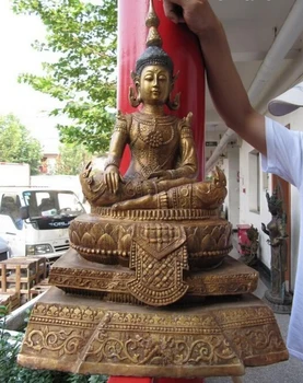 

USPS to USA S2700 25 Tibet Buddhism Copper bronze gild Thailand Sakyamuni Kwan-Yin GuanYin Buddha