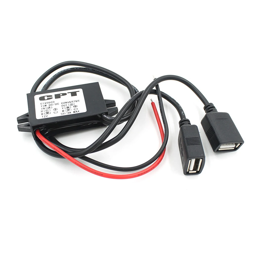 Автомобильный преобразователь светодиодный адаптер питания с 2 USB портами на 12 В 5
