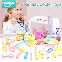 Huanger игра в доктора игрушечные лошадки комплект Doctora Juguetes для ребенка спецодежда медицинская комплект Детские развивающие Box свет РОЛ