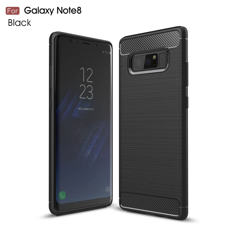 Для samsung Note 8 чехол Note 9 чехол силиконовый карбоновый чехол для samsung Note 9 чехол для Galaxy Note 8 чехол S8 S9 S10 Plus Lite S10E - Цвет: black