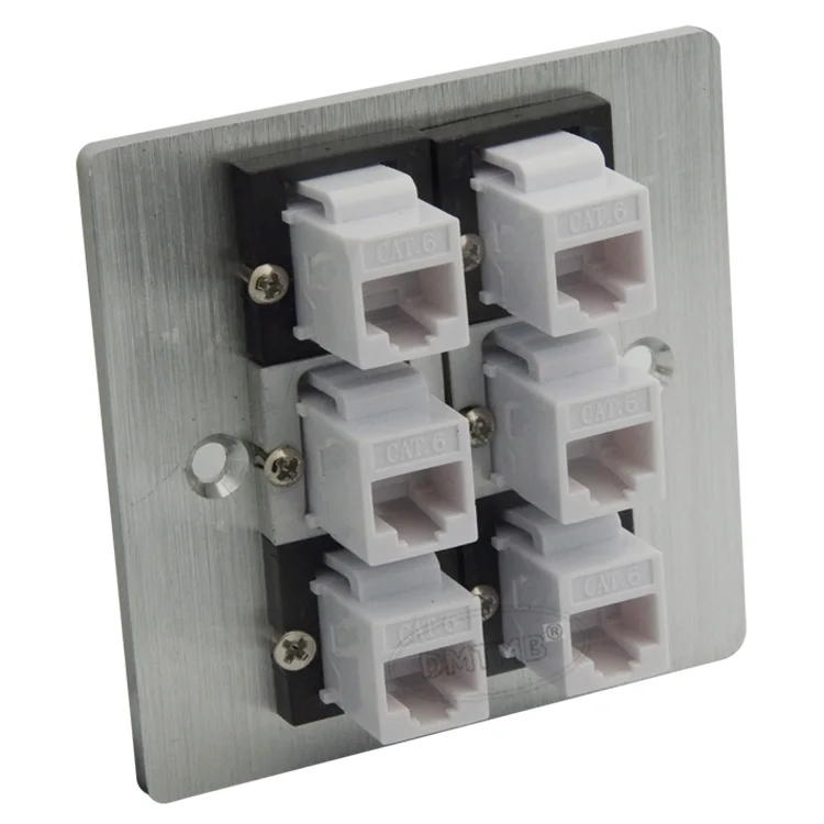 Алюминиевая настенная пластина 6 X CAT6 RJ45 и поддержка DIY|wall plate|rj45 platerj45 wall plate |