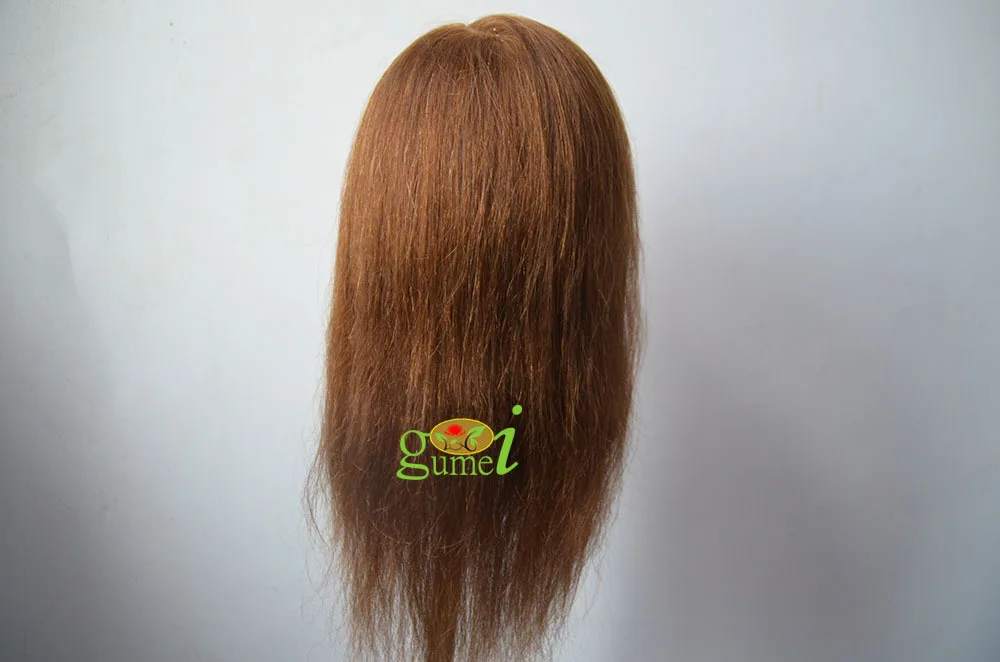 Free Shipping Training Head Manequin 100% Human Hair Golden Hair For Curl Dye Blow Training Mannequin Head With Hair