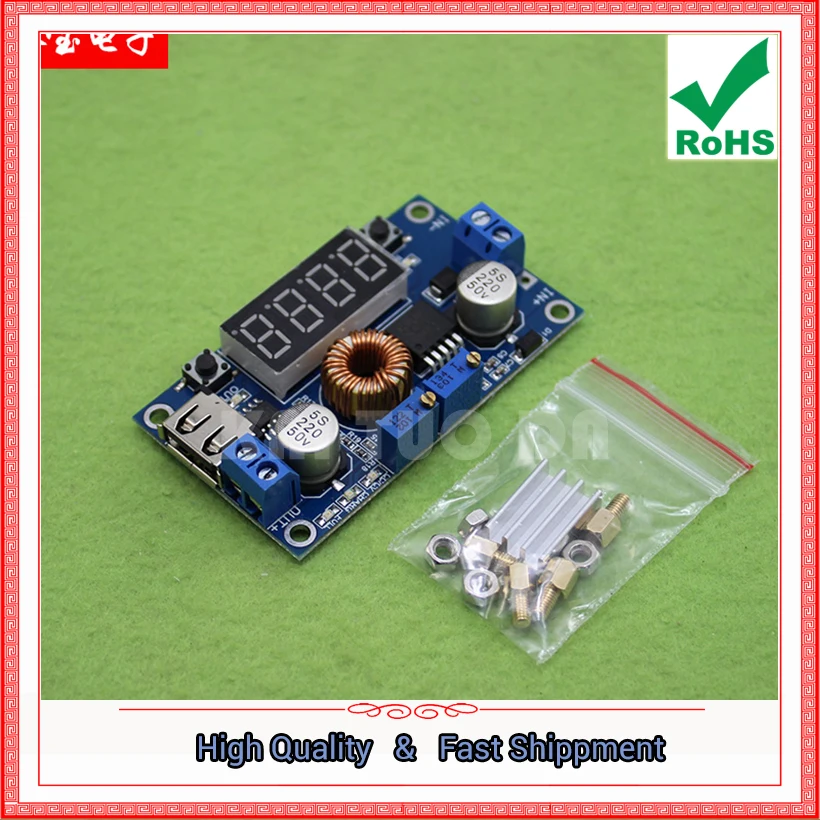 

5A constant voltage current step-down bucc power supply module with voltage display LED drive battery charge board