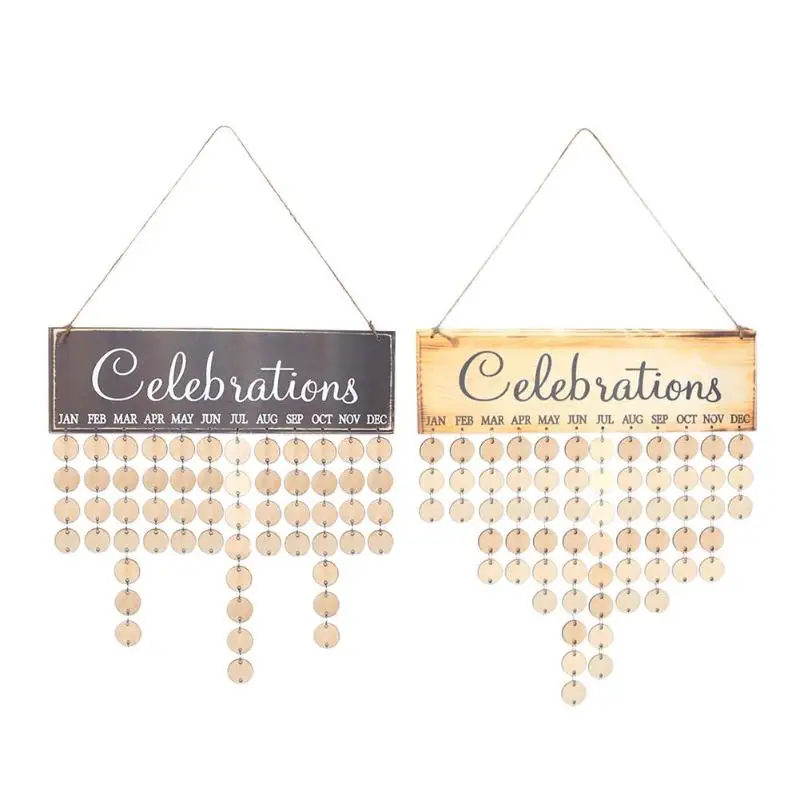

2018 DIY Wood Hanging Calendar Board Special Date Celebrations Mark Sign Planner Reminder Korean Style Wall Calendario Decor