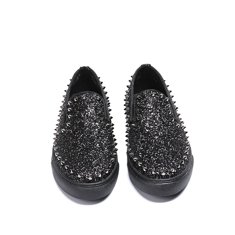 Fashion Rivet Luxury Brand Black men shoes