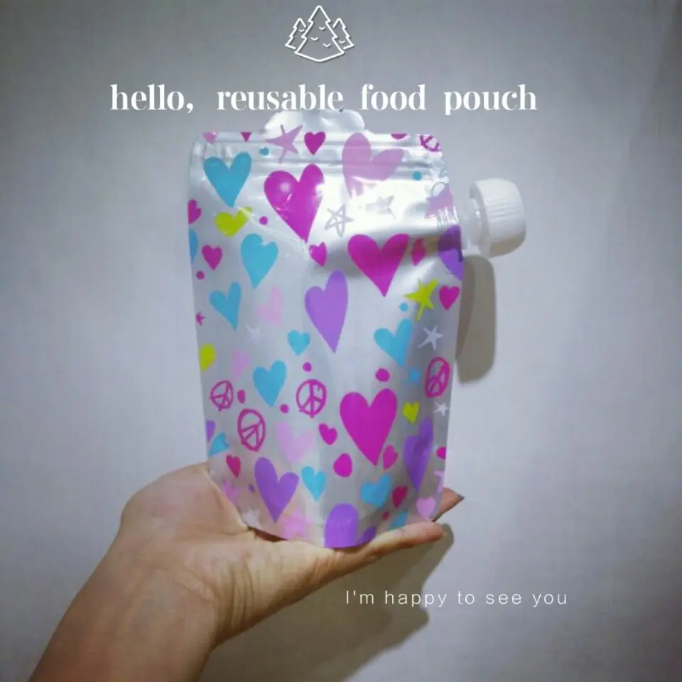 25pcs reusable baby food pouch zipper lock palstic smoothie packaging