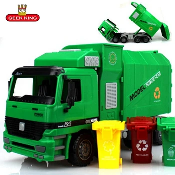

1:22 Large garbage truck sanitation truck children toys kids Inertia Engineering car trash car model garbage vehicle toy car