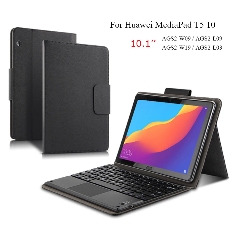  For Huawei MediaPad T5 10 AGS2-W09/L09/W19/L03 10.1'' Wireless Bluetooth Keyboard Tablet Case Stand